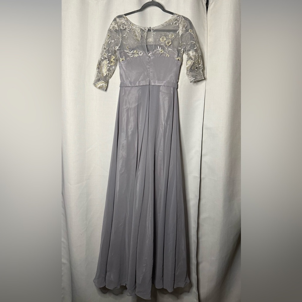 Dori Squeen Dove Grey Sequin Rhinestone Formal Dress - Picture 8 of 13